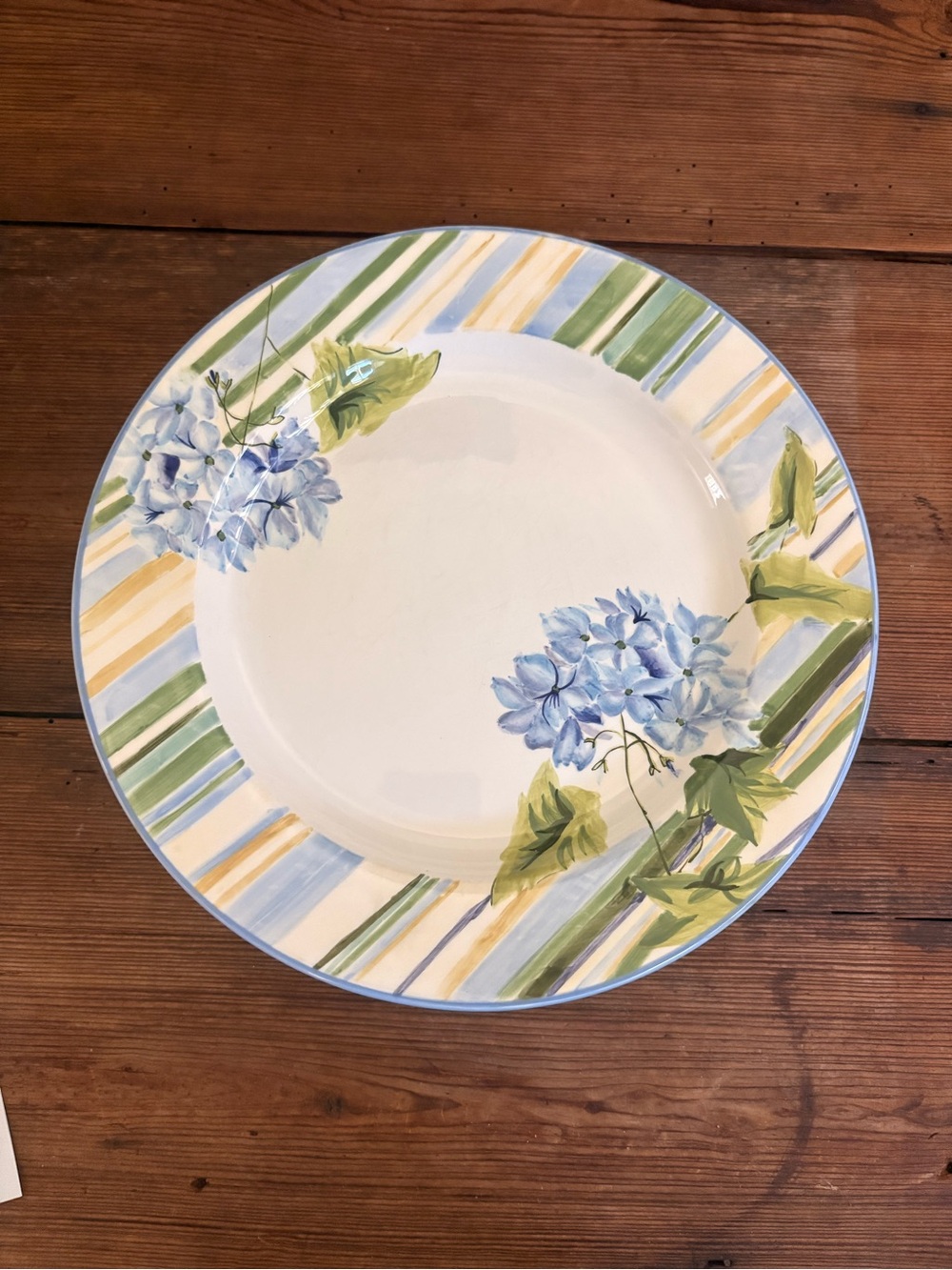 Set of 6 Waverly Blossom Hill Blue 11” Hydrangea Dinner Plate